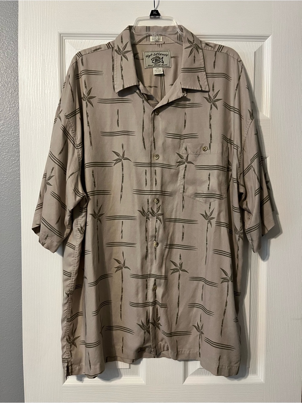 Sgt Leisure Beige Short-Sleeve Tropical Camp Shirt